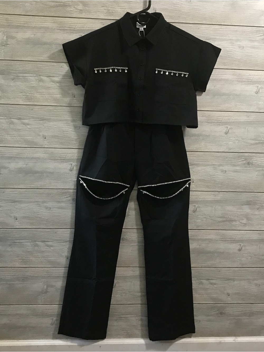 BNWT Most Loved Black Two-Piece With Rhinestone Trim